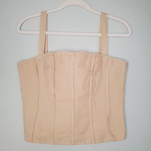 ADRIANNA Papell Thick Strapped Nude Corset Top Size 10